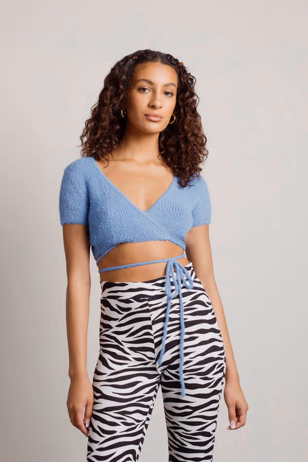 Center Stage Crop Top - Blue