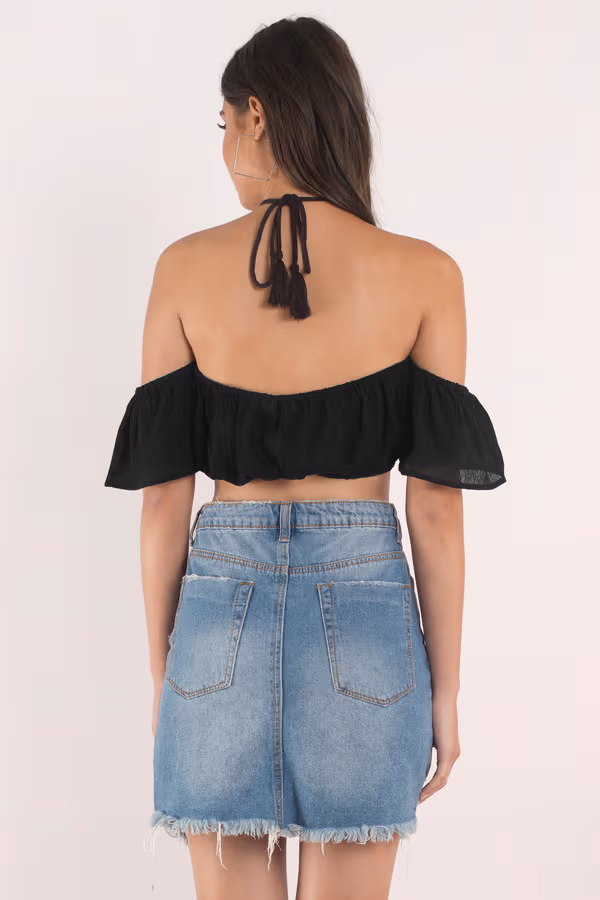 Delilah Crop Top - Blue