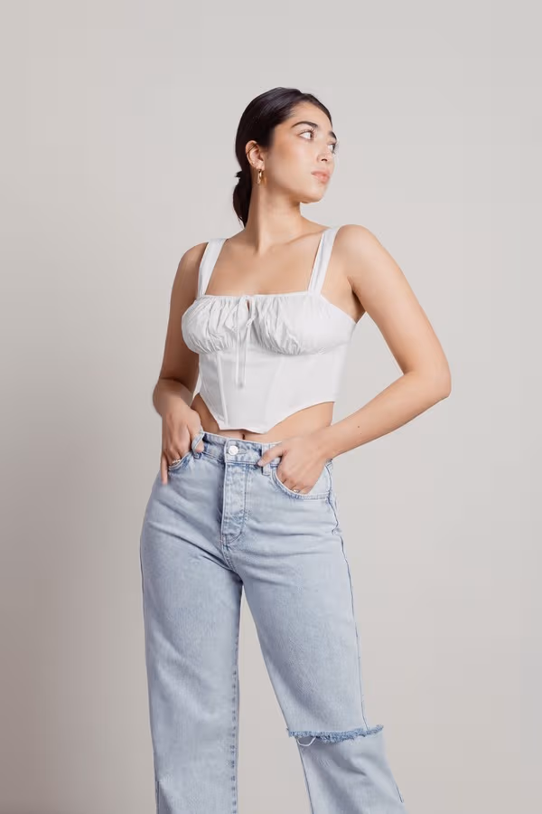 Focus On Me Corset Top - Blue