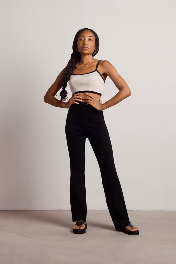 Outside The Lines Crop Top - Taupe Black