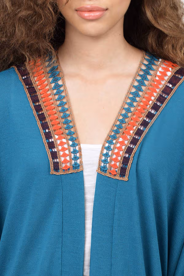 Metztli Crochet Cardigan - Teal