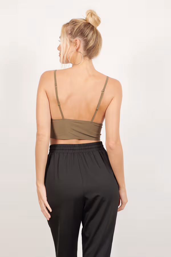 Pat Me Up Crop Top - Olive