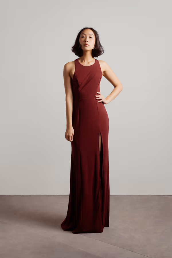 Glam Nights Cutout High Slit Maxi Dress - Emerald