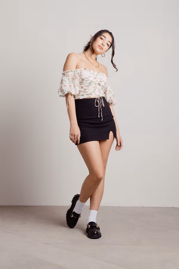 Lackadaisical Day Crop Top - White