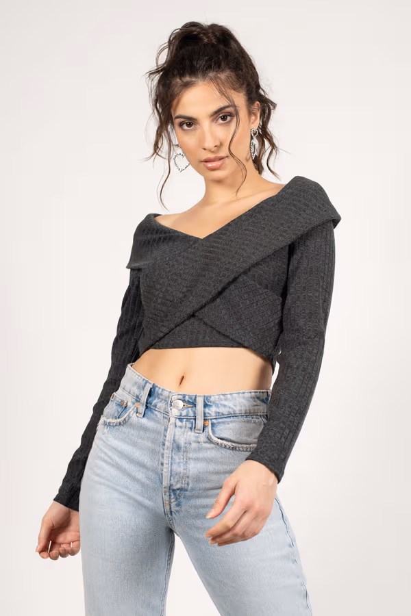 Pick It Up Cross Front Sweater - Hunter Green