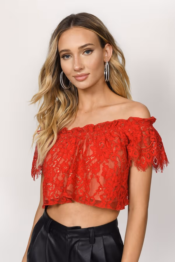 Riley Crop Top - Red