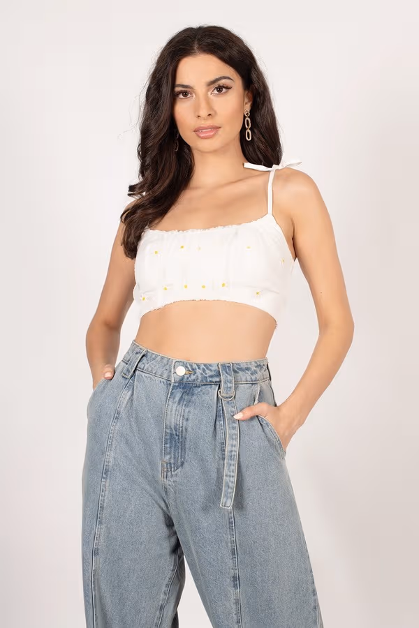 Jen Crop Top - White