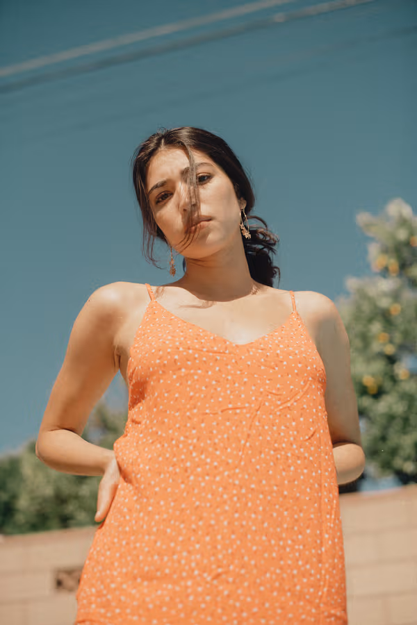 Sylvia Floral Cami Mini Dress - Orange