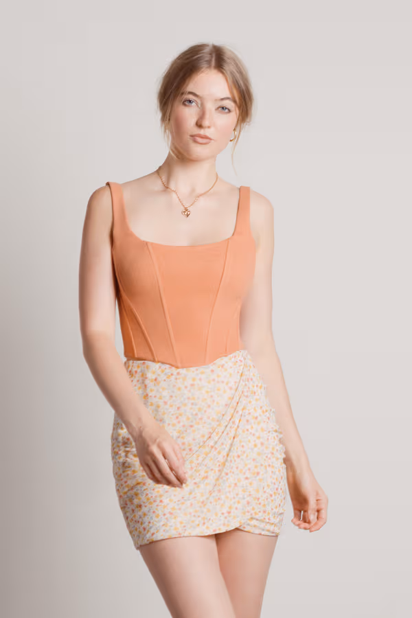 Caught You Slippin Corset Top - Orange