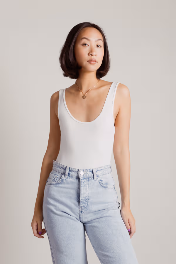 Simple Things Tank Bodysuit - Ivory