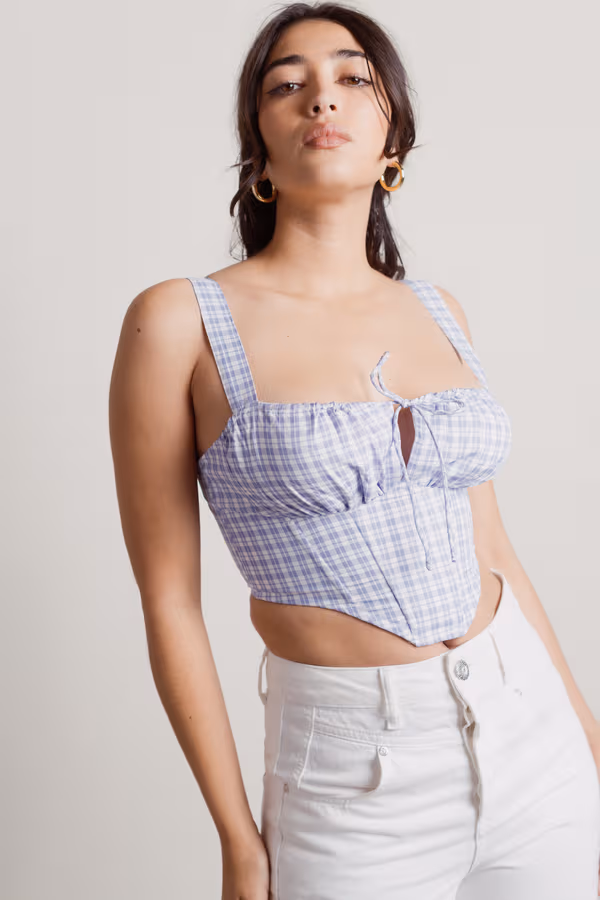 Focus On Me Corset Top - Blue