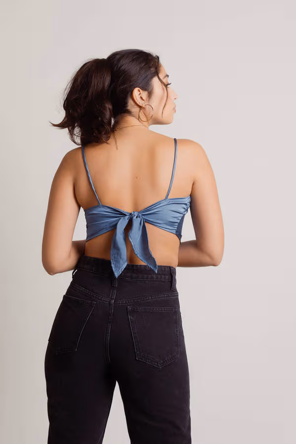See The Future Crop Top - Slate Blue