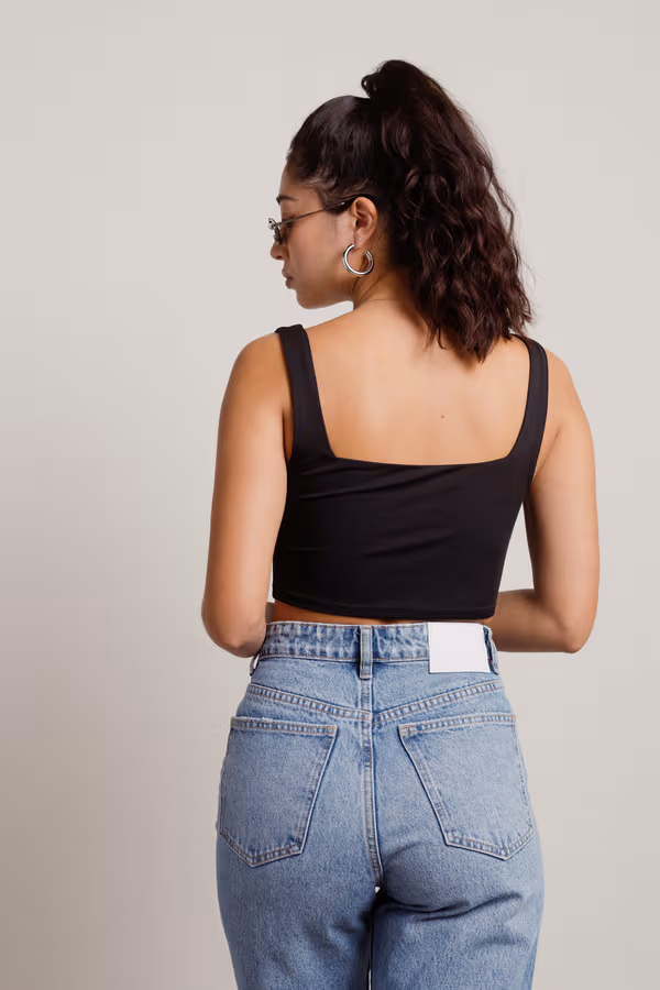 Out Of The Way Crop Top - Black