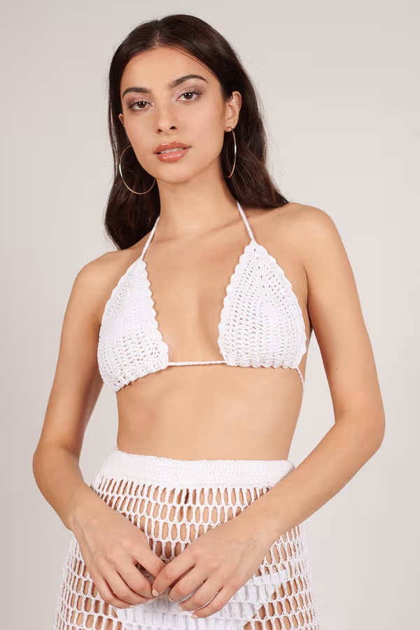 Jezabel Crochet Crop Top and Midi Skirt Set - White