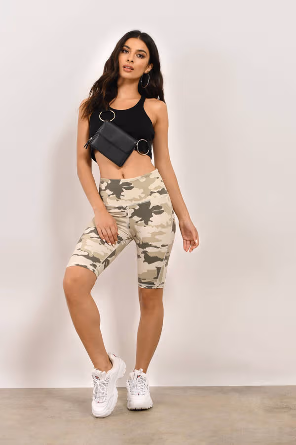 Tiffie Biker Shorts - Camo