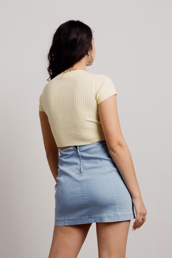 See Through You Crop Top - Yellow