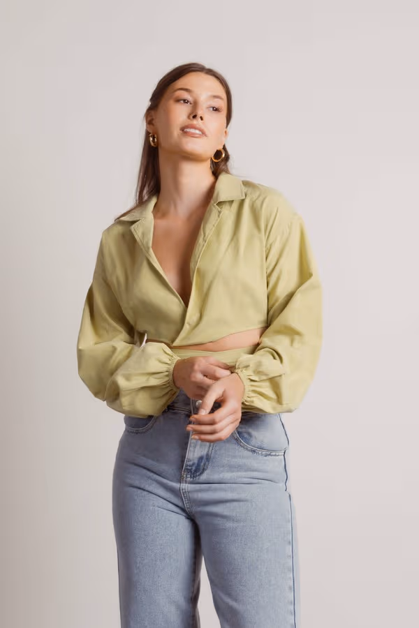 Fit The Bill Crop Top - Light Green