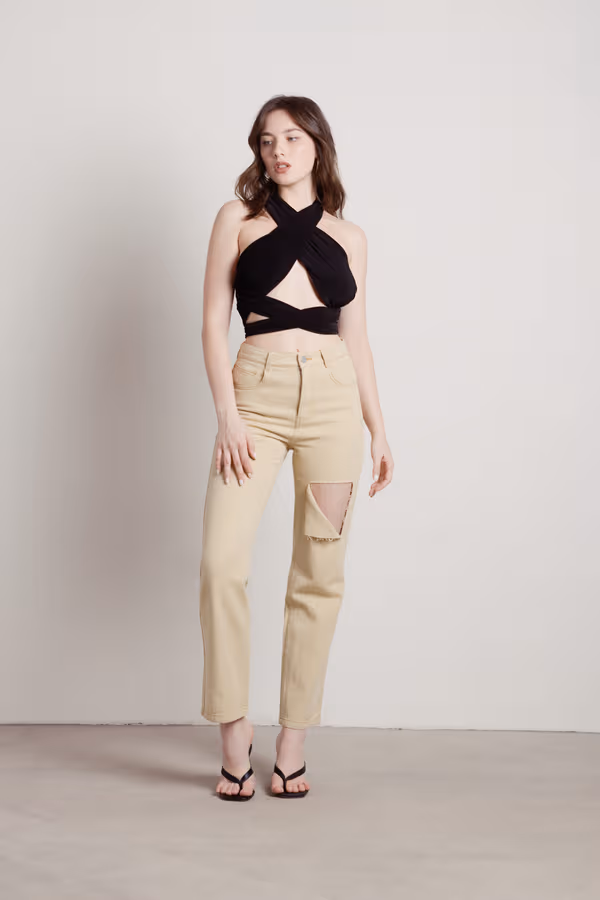 Spring Rain Crop Top - Black