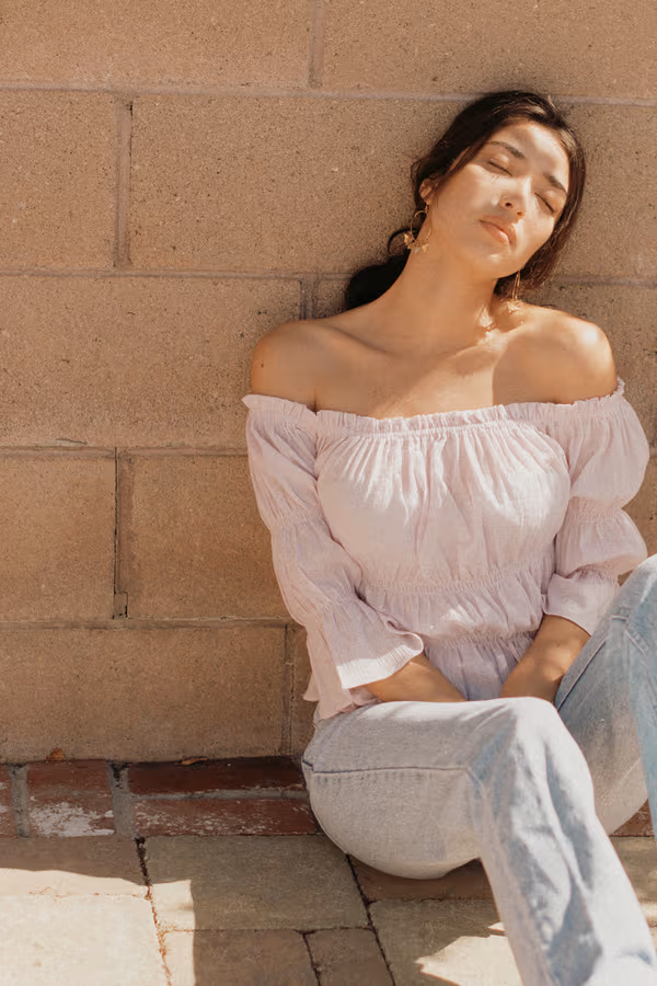 Gisela Smocked Blouse - Lavender