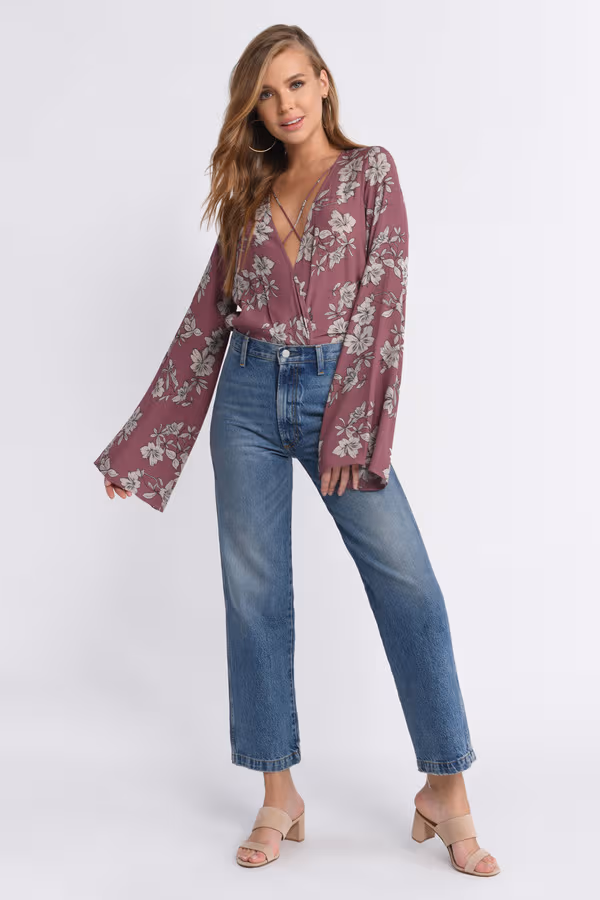 Bella Surplice Blouse - Wine