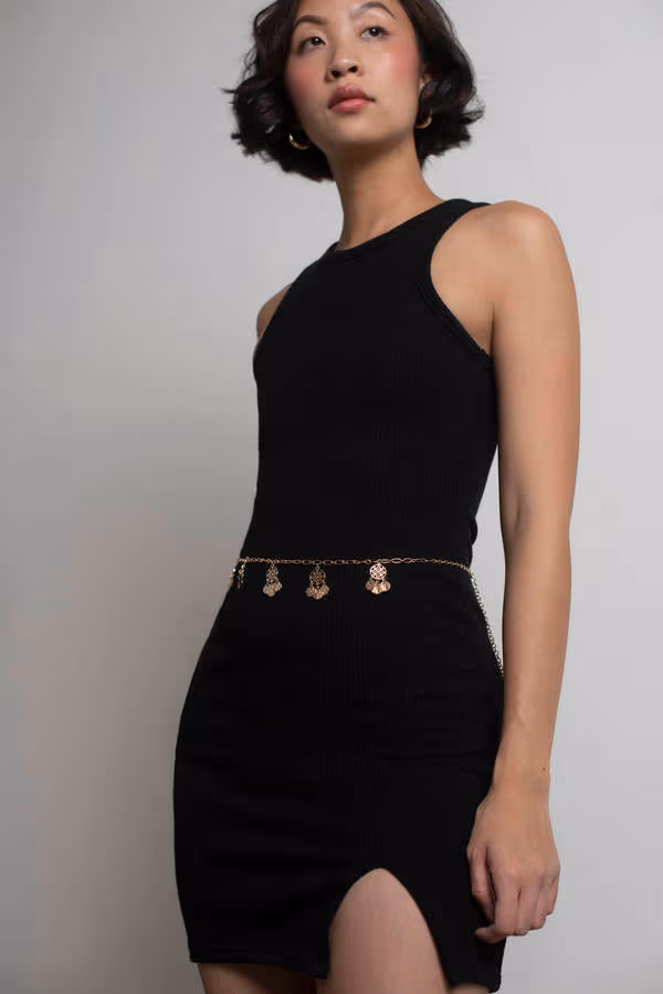 In My Mind Coin Chain Belt - Gold