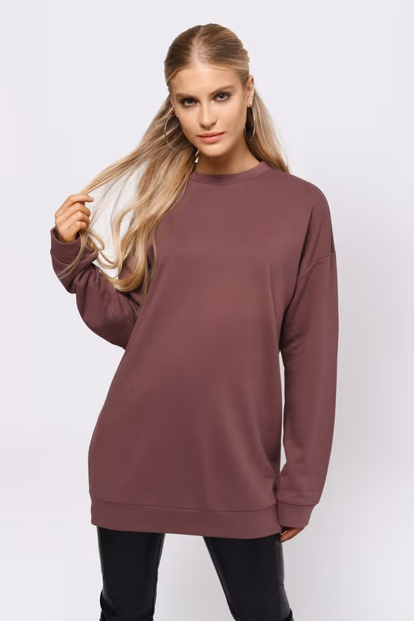 Don't Cross Me Oversized Sweater - Marsala