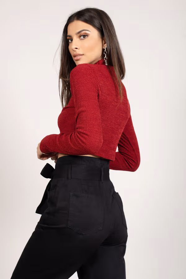 Eliza Crop Top - Wine