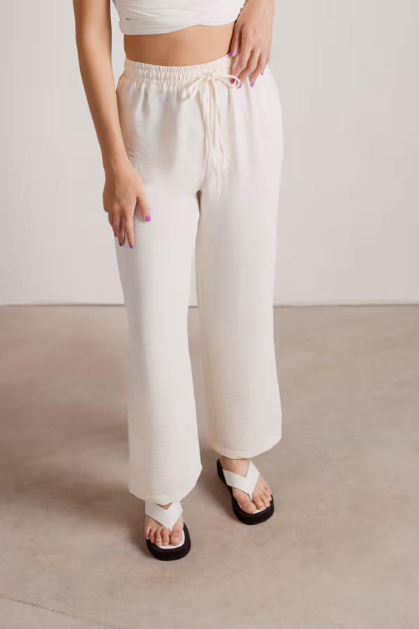 Angelic Wide Leg Pants - Ecru