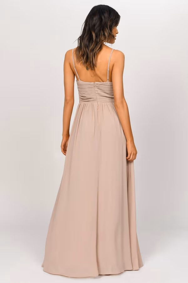 All About Tonight Surplice Empire Maxi Dress - Slate