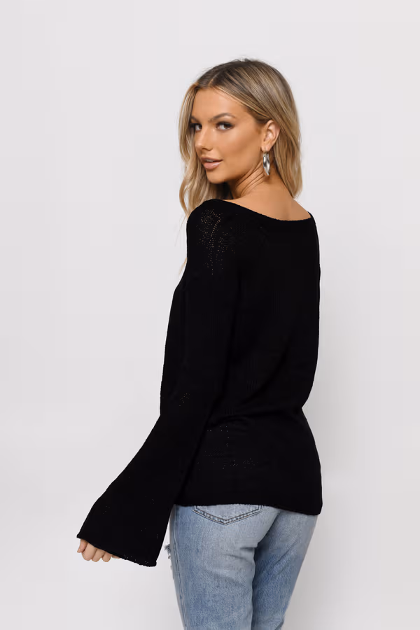 My Flare Lady Knit Sweater - Black