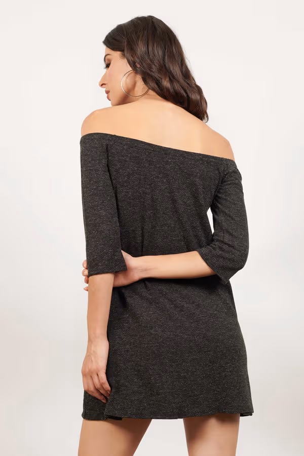 Olly Off The Shoulder Shift Mini Dress - Mauve