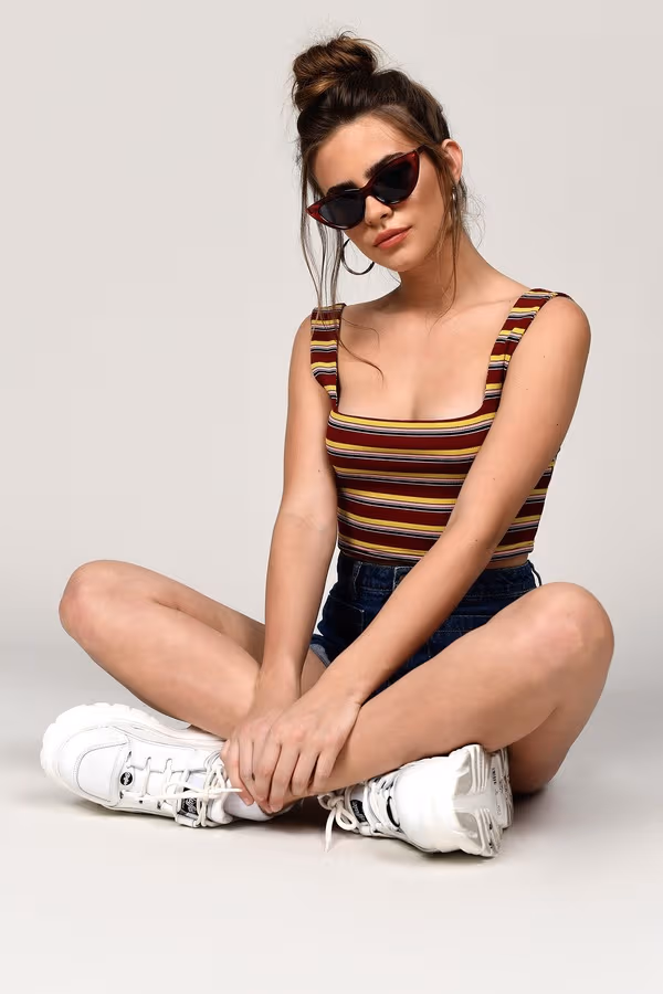 Sure Thing Tank Top - Wine Multi