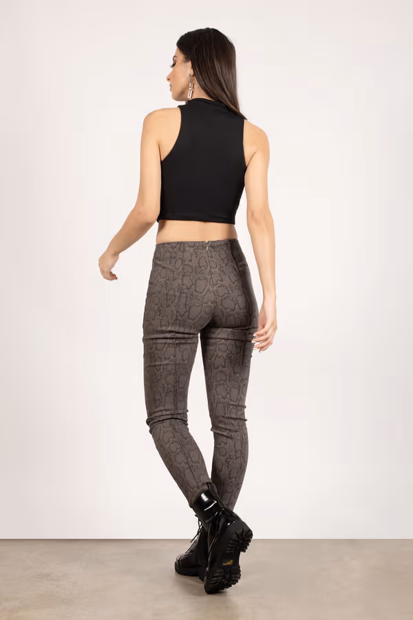 Anti Venom Snake Print Pants - Charcoal