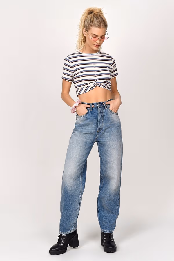 Get To You Crop Top - White Multi