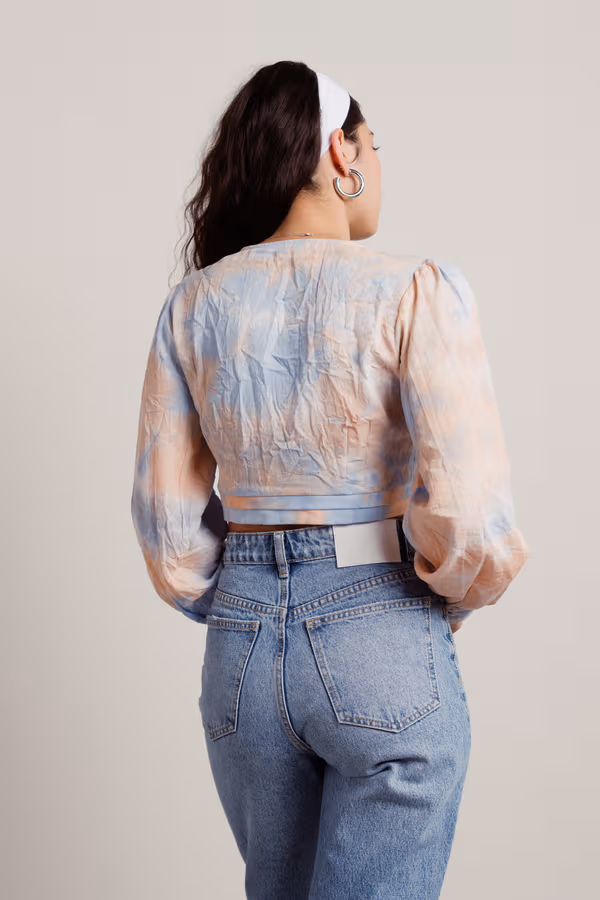 Lanii Crop Top - Peach Blue