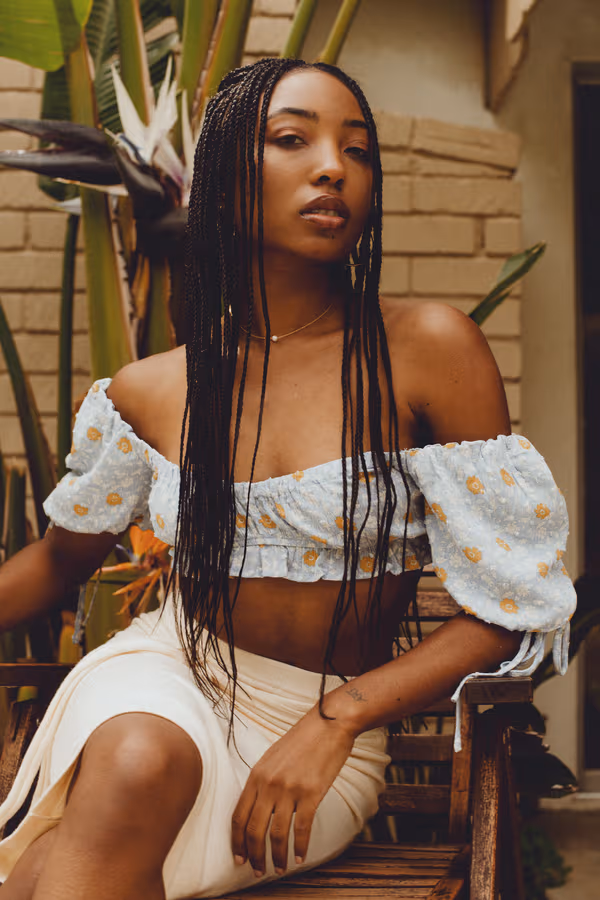 Maya Crop Top - Blue