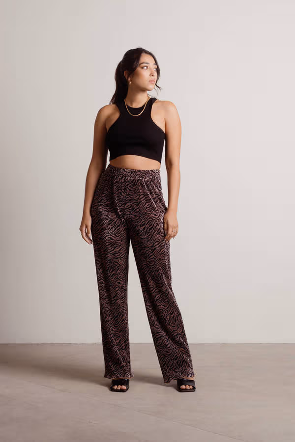 Love You Zebra Print Pants - Black