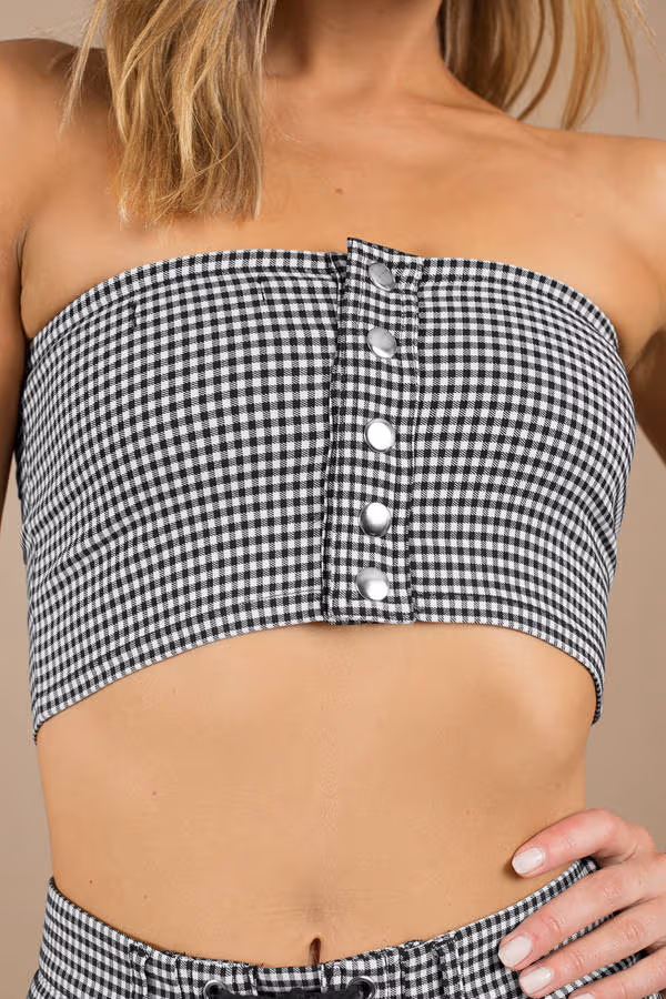 Honey Punch Save Your Soul Crop Top - Black & White