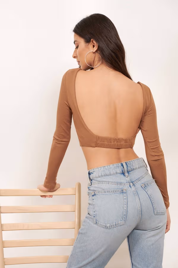 Open Ended Crop Top - Taupe