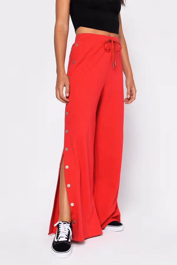 Snap Out Of It Drawstring Sweatpants - Red