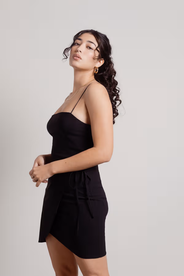 Here Again Cutout Bodycon Mini Dress - Black