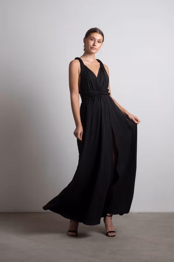 Think It Through Multiway High Slit Maxi Dress - Hunter Green