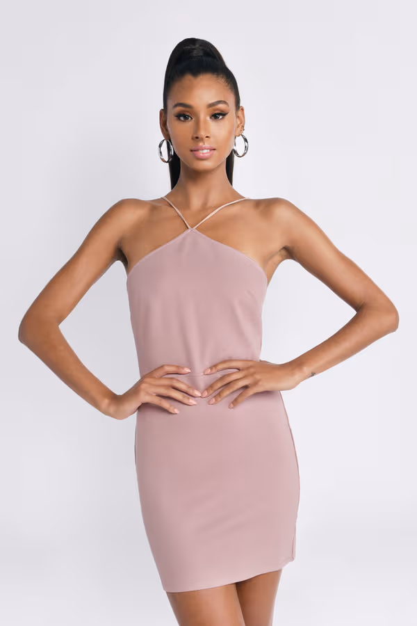 The Lowdown Open Back Bodycon Mini Dress - Marsala