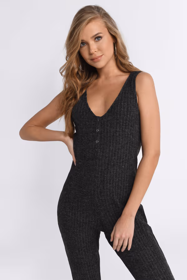 Better Days Open Back Jumpsuit - Black