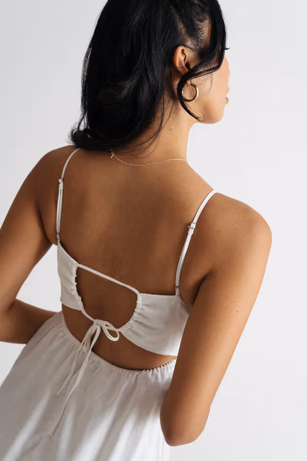 Frances White Tie Back Skater Mini Dress