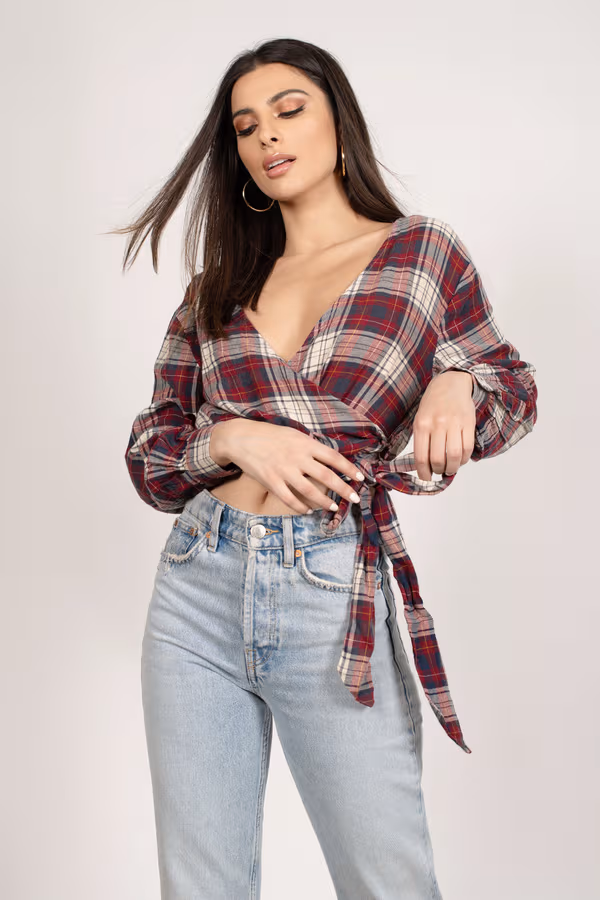 Margaux Crop Top - Red Multi