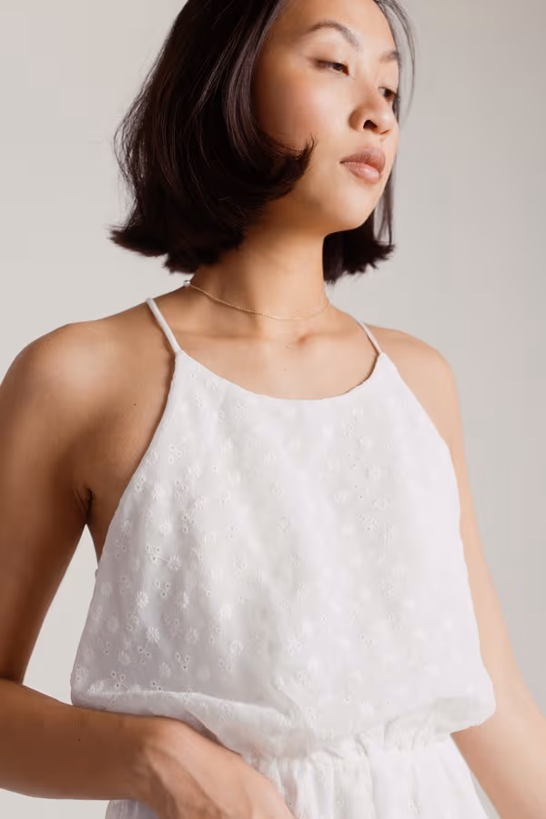 Minnie Racerback A-Line Mini Dress - White