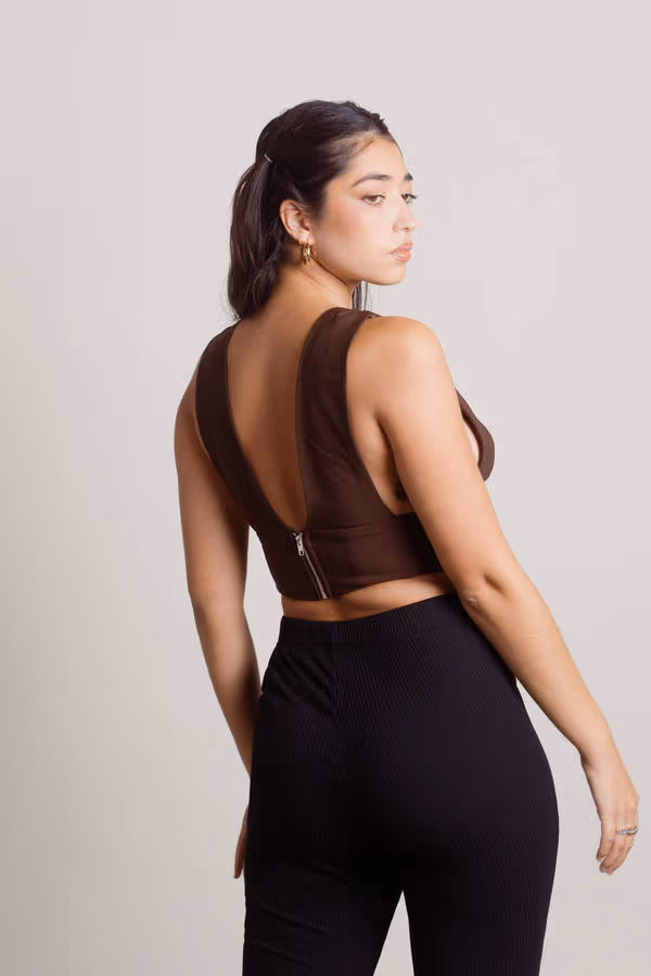 Avery Bustier Top - Brown