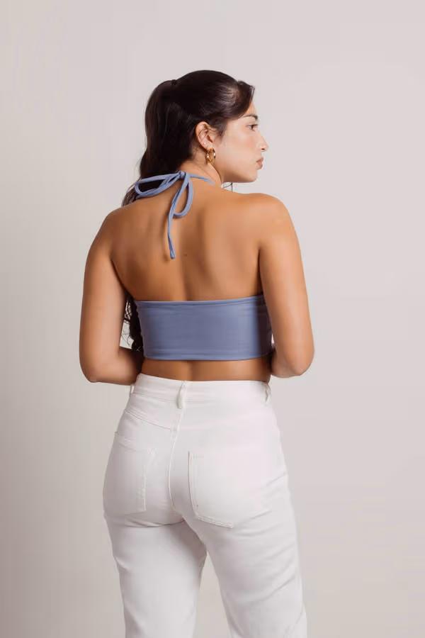 About Last Night Crop Top - Blue