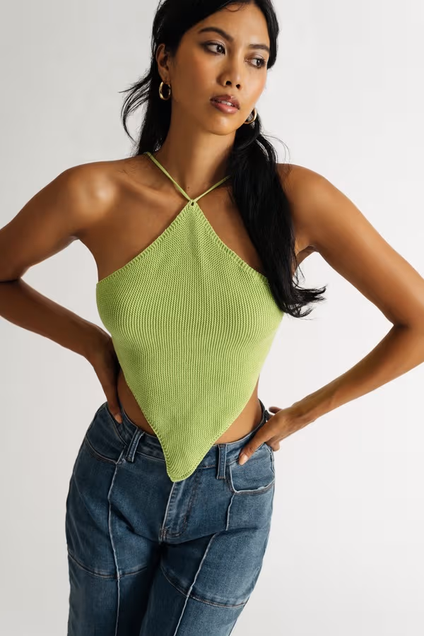 Celestine Crochet Top - Lime